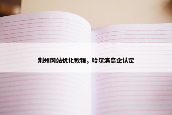荆州网站优化教程，哈尔滨高企认定