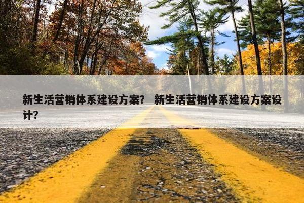 新生活营销体系建设方案？ 新生活营销体系建设方案设计？