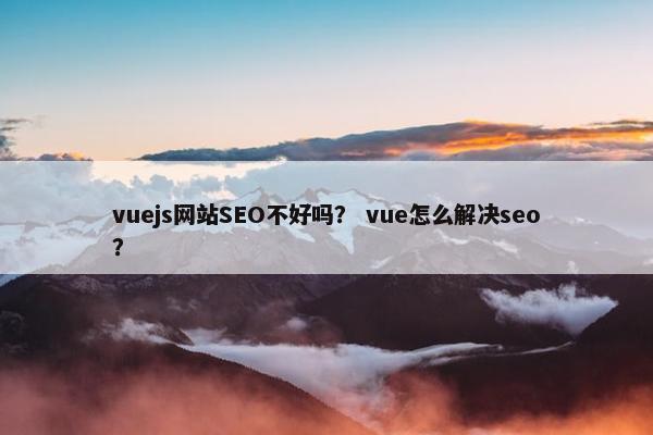 vuejs网站SEO不好吗？ vue怎么解决seo？