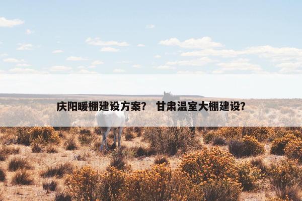 庆阳暖棚建设方案？ 甘肃温室大棚建设？