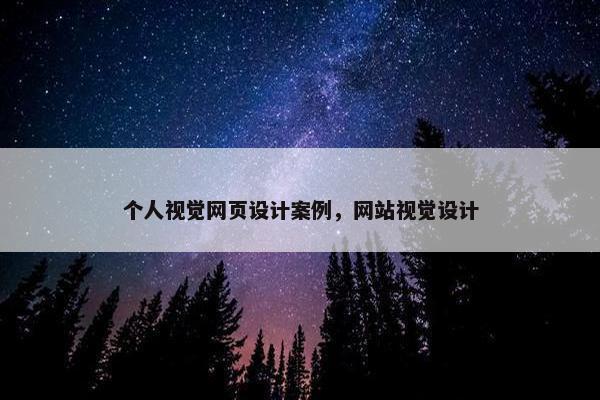 个人视觉网页设计案例，网站视觉设计