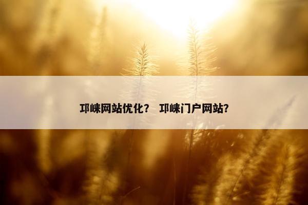 邛崃网站优化？ 邛崃门户网站？