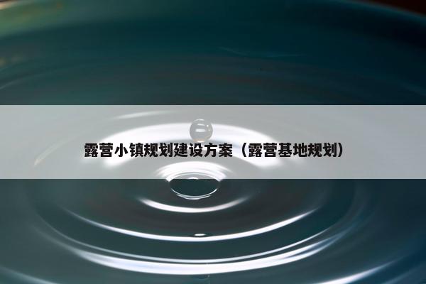 露营小镇规划建设方案（露营基地规划）