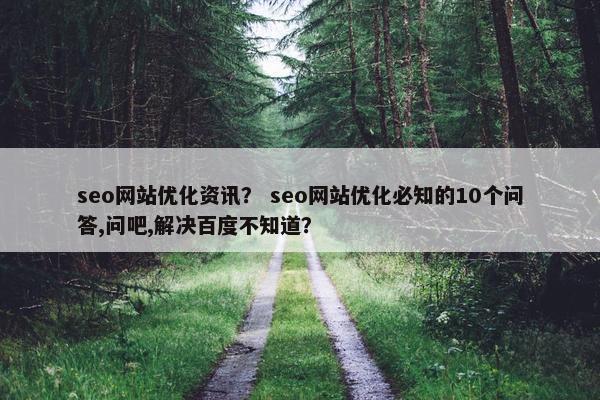 seo网站优化资讯？ seo网站优化必知的10个问答,问吧,解决百度不知道？