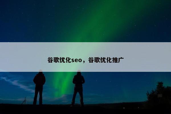 谷歌优化seo，谷歌优化推广