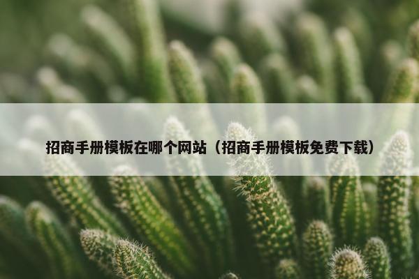 招商手册模板在哪个网站（招商手册模板免费下载）