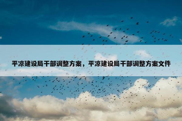 平凉建设局干部调整方案，平凉建设局干部调整方案文件
