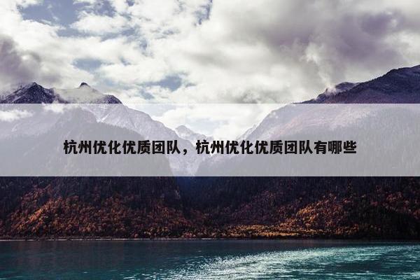 杭州优化优质团队，杭州优化优质团队有哪些