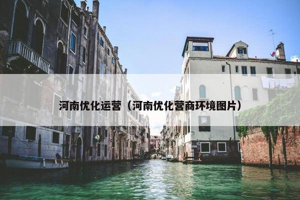 河南优化运营（河南优化营商环境图片）