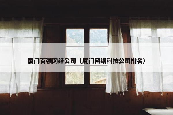 厦门百强网络公司（厦门网络科技公司排名）