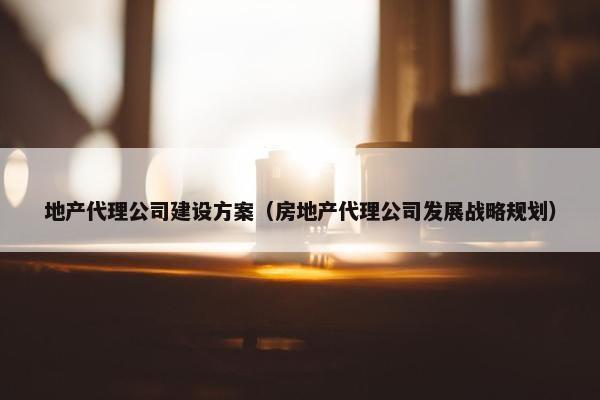 地产代理公司建设方案（房地产代理公司发展战略规划）