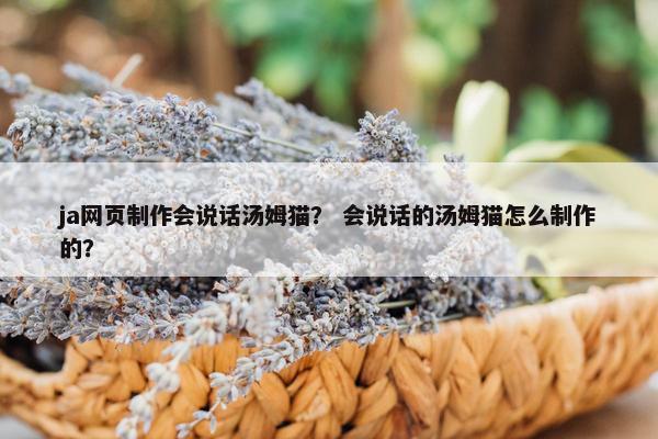 ja网页制作会说话汤姆猫？ 会说话的汤姆猫怎么制作的？