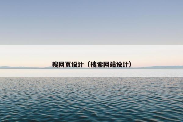 搜网页设计（搜索网站设计）