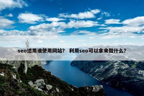 seo适用谁使用网站？ 利用seo可以拿来做什么？
