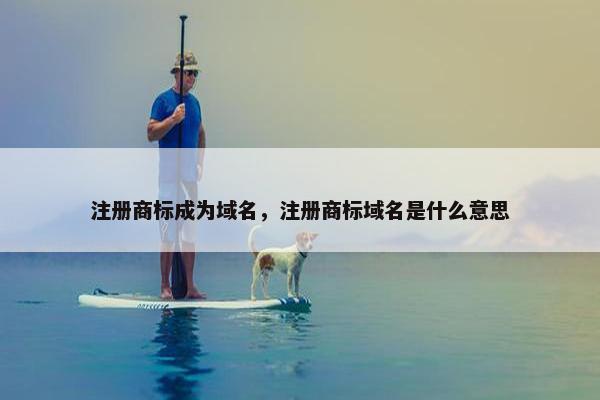 注册商标成为域名，注册商标域名是什么意思