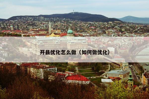 开县优化怎么做（如何做优化）