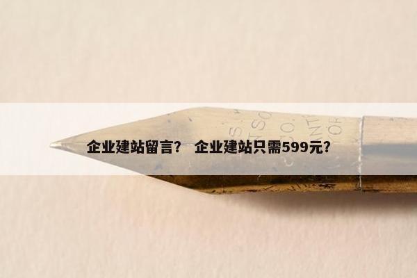 企业建站留言？ 企业建站只需599元？
