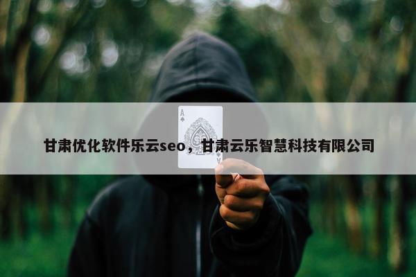 甘肃优化软件乐云seo，甘肃云乐智慧科技有限公司