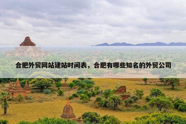 合肥外贸网站建站时间表，合肥有哪些知名的外贸公司