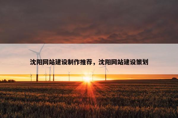 沈阳网站建设制作推荐，沈阳网站建设策划