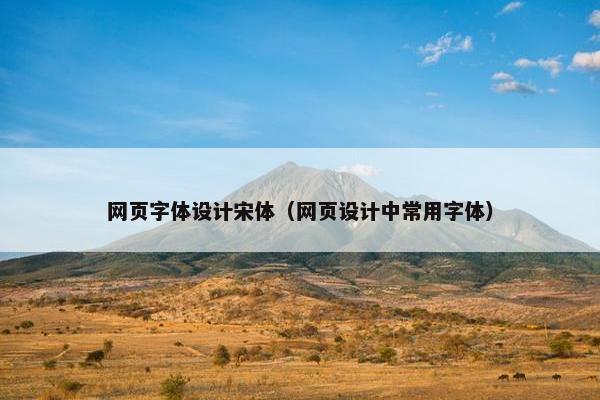 网页字体设计宋体（网页设计中常用字体）