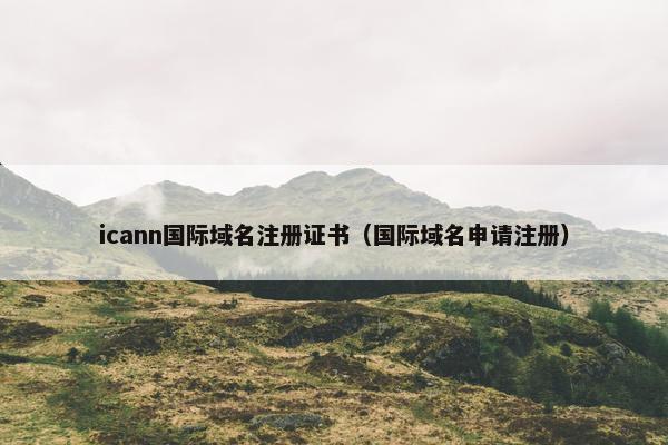 icann国际域名注册证书（国际域名申请注册）