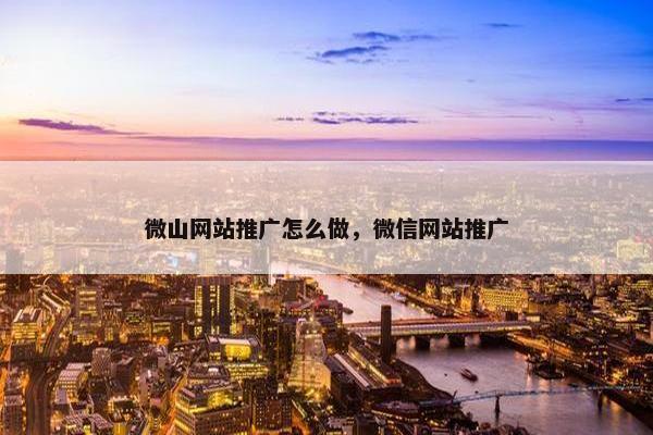 微山网站推广怎么做，微信网站推广