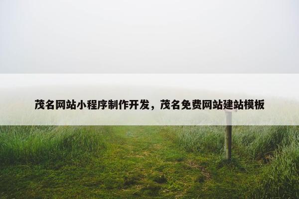 茂名网站小程序制作开发，茂名免费网站建站模板