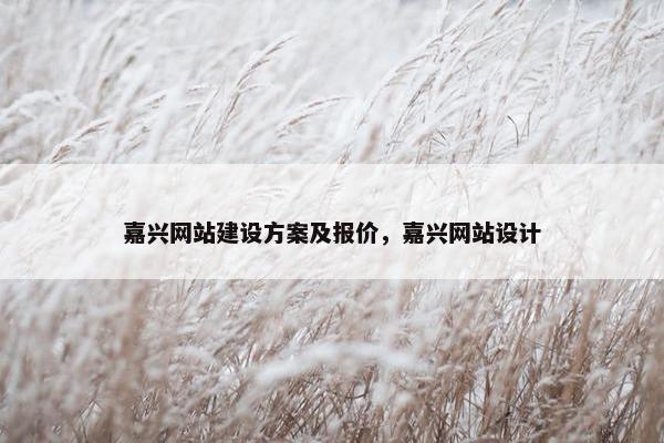 嘉兴网站建设方案及报价，嘉兴网站设计