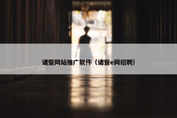 诸暨网站推广软件（诸暨e网招聘）