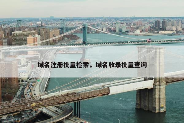 域名注册批量检索，域名收录批量查询