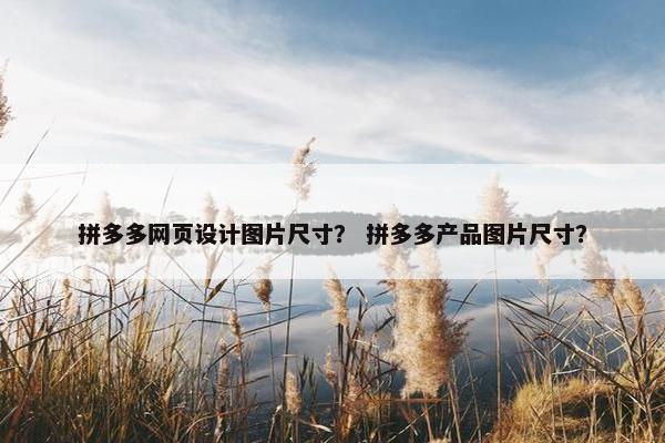 拼多多网页设计图片尺寸？ 拼多多产品图片尺寸？