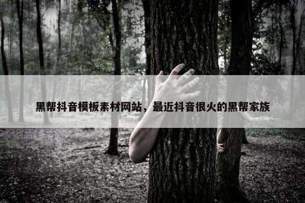 黑帮抖音模板素材网站，最近抖音很火的黑帮家族