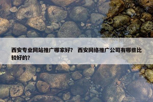 西安专业网站推广哪家好？ 西安网络推广公司有哪些比较好的？