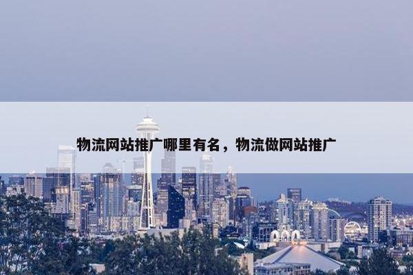 物流网站推广哪里有名，物流做网站推广